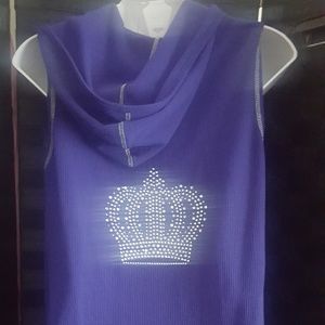 Purple sleeveless hoodie